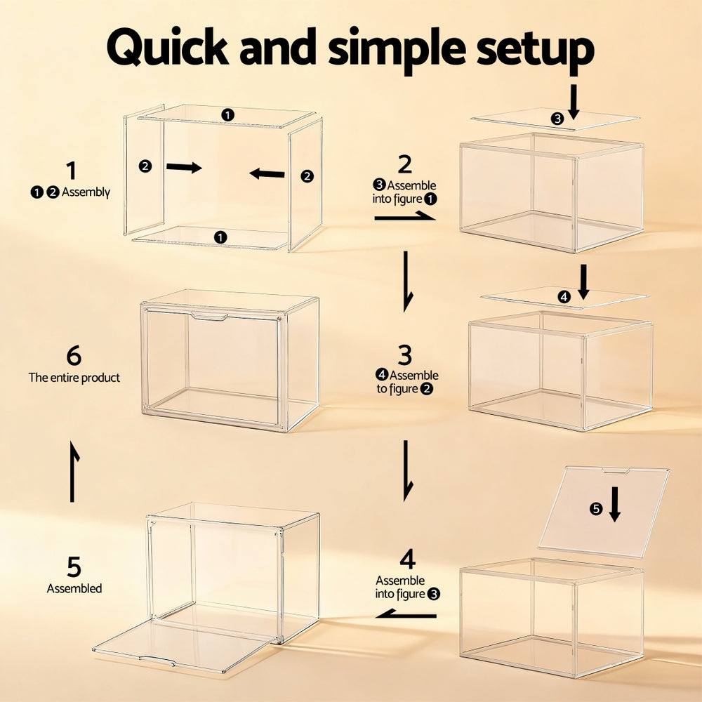 Arts & Crafts: Artiss Clear Acrylic Display Case Dustproof Protection Box For Toys 27CM