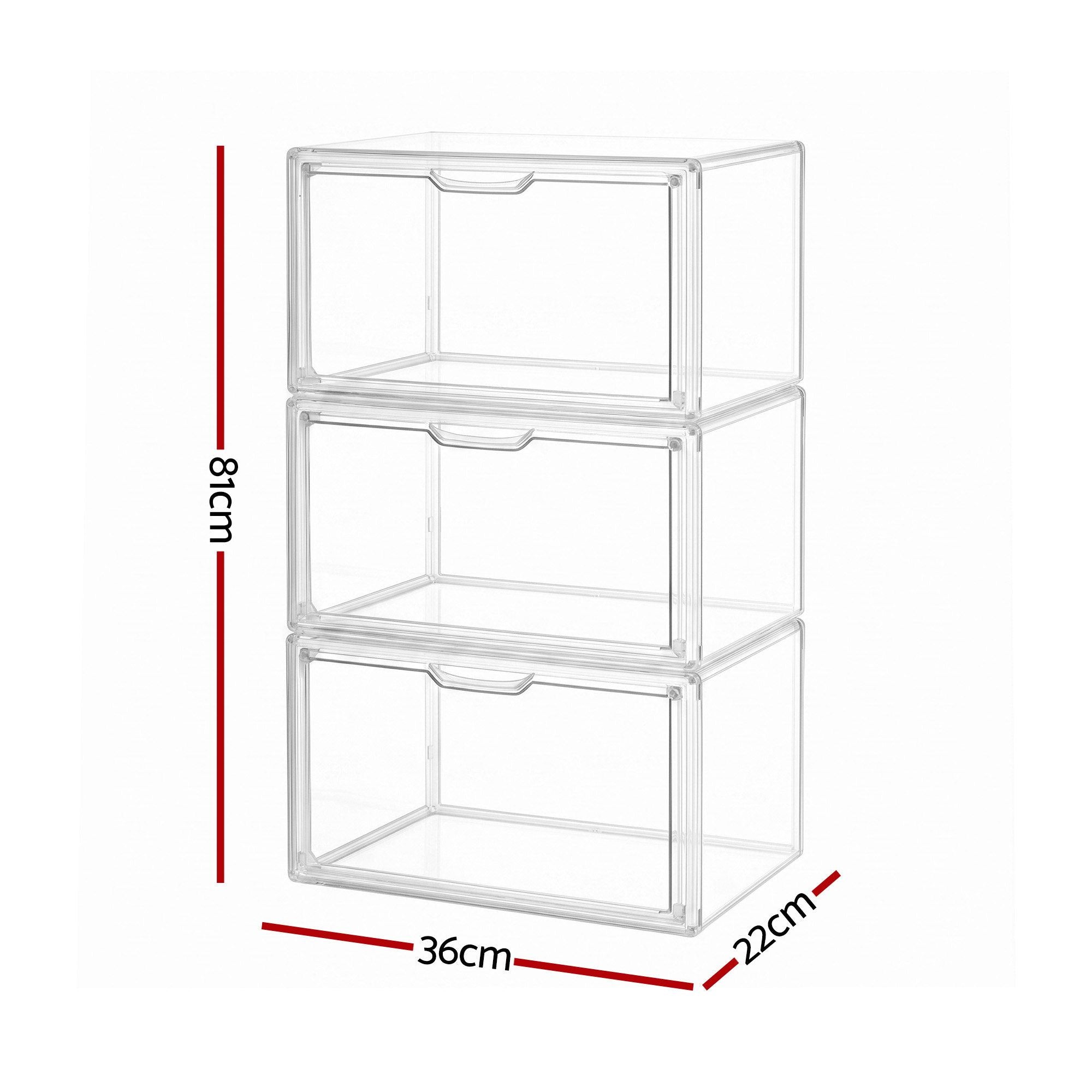 Artiss Clear Acrylic Display Case Box 2 Pack For Toys 54cm