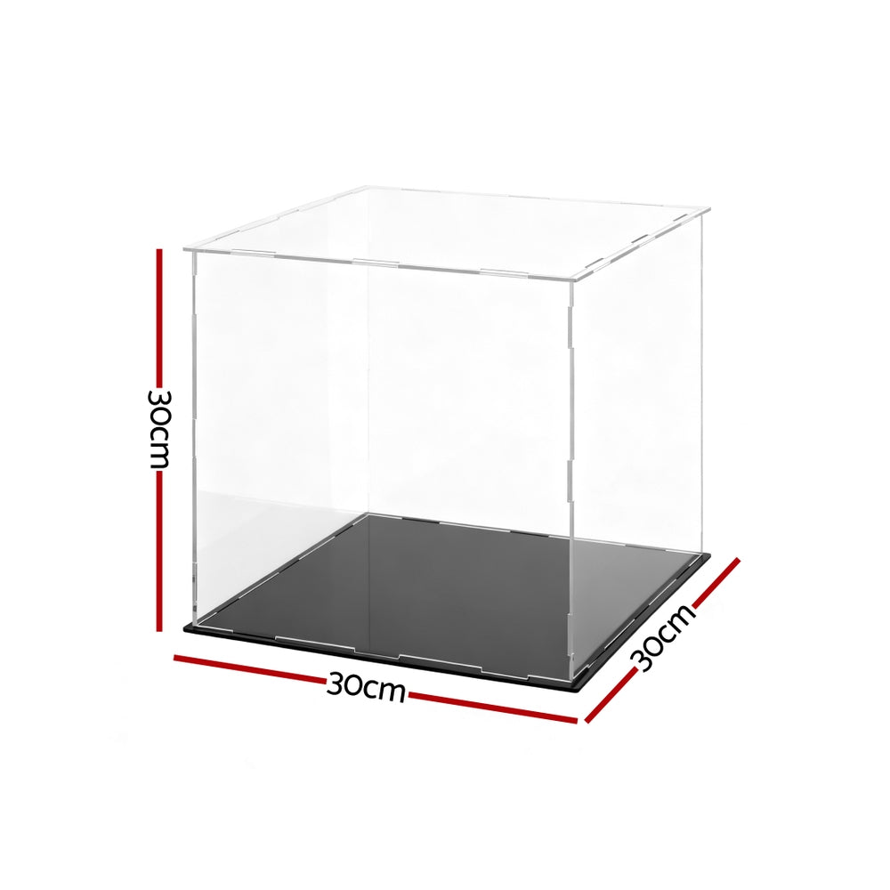 Arts & Crafts: Artiss Clear Acrylic Display Case Dustproof Protection Box For Car Toys 30CM