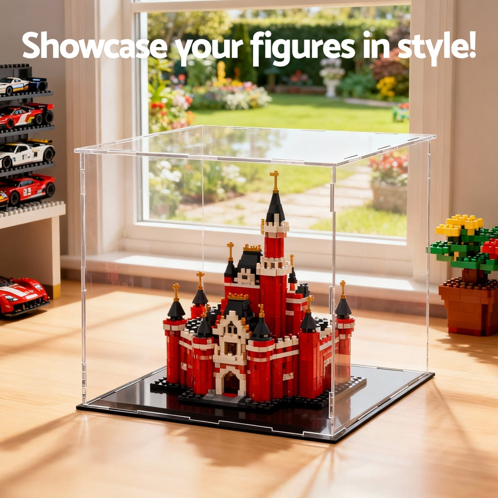 Arts & Crafts: Artiss Clear Acrylic Display Case Dustproof Protection Box For Car Toys 30CM