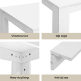 1 Artiss Dining Table and 4 Chairs Set White Wood