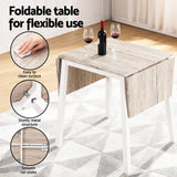 Dining Set: Artiss Dining Table and Chairs Set 5pcs Foldable Kitchen Furniture Natural White