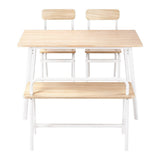 Dining Set: Artiss Dining Table and Chairs Set of 4 Bench Kitchen Furniture Natural and White