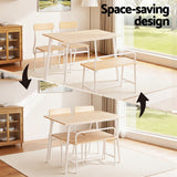 Dining Set: Artiss Dining Table and Chairs Set of 4 Bench Kitchen Furniture Natural and White