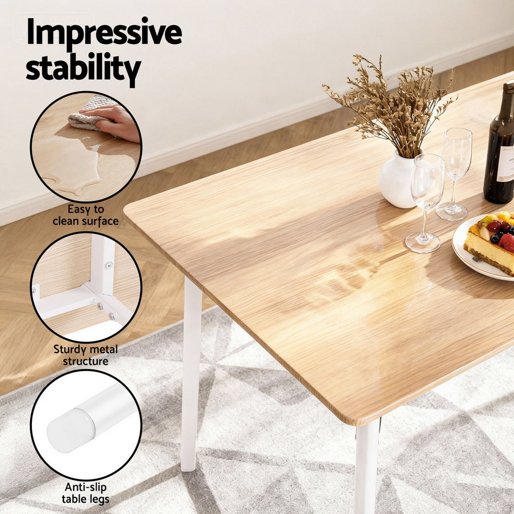 Dining Set: Artiss Dining Table and Chairs Set of 4 Bench Kitchen Furniture Natural and White