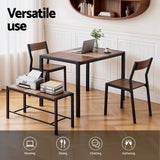 Dining Set: Artiss Dining Table and Chairs Set of 4 Bench Kitchen Furniture Rustic Brown