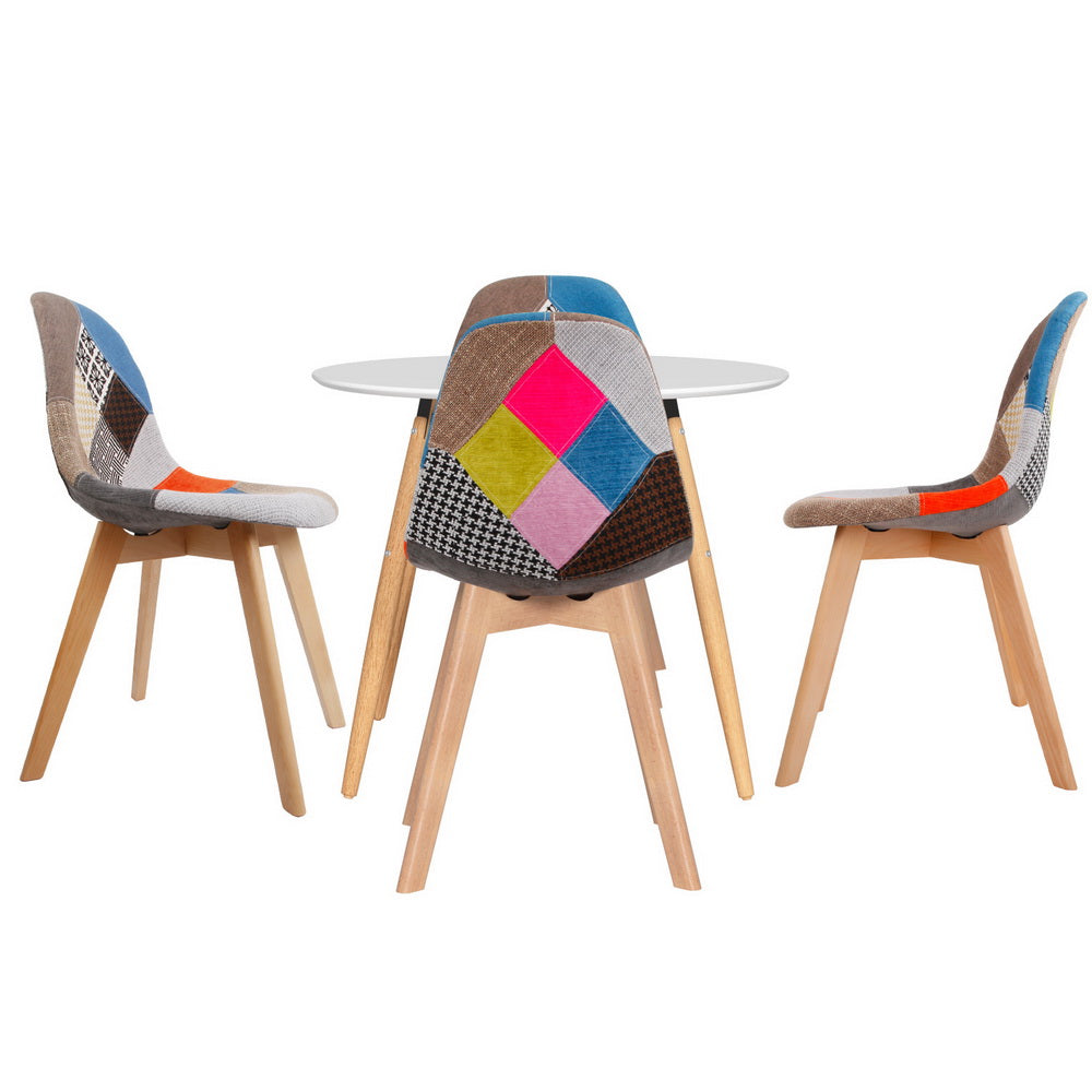 Dining Set: 1 Artiss Dining Table and 4 Chairs Set DSW White