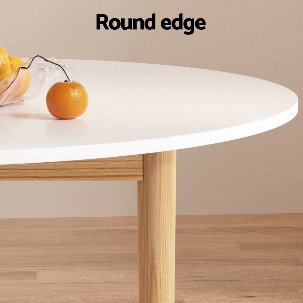 Dining Set: 1 Artiss Dining Table and 4 Chairs Set Wishbone Wood