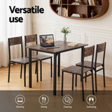 Dining Set: Artiss Dining Table and Chairs Set of 5 Compact Kitchen Furniture Rustic Brown