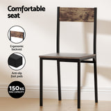 Dining Set: Artiss Dining Table and Chairs Set of 5 Compact Kitchen Furniture Rustic Brown