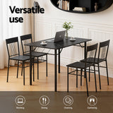 Dining Set: Artiss Dining Table and Chairs Set of 5 Compact Kitchen Furniture Marble Black