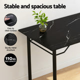 Dining Set: Artiss Dining Table and Chairs Set of 5 Compact Kitchen Furniture Marble Black