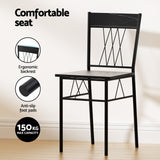 Dining Set: Artiss Dining Table and Chairs Set of 5 Compact Kitchen Furniture Marble Black