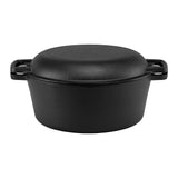 5-Star Chef 5L 2-In-1 Pre-Seasoned Cast Iron Dutch Oven Pot with Lid and Dual Handles for Sourdough Bread Baking
