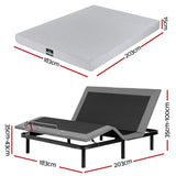 Artiss King Bed Frame and Giselle Bedding King Memory Foam Mattress Set, Electric Bed Base with Zero Gravity & 7 Zone Cooling Comfort for Back Pain Relief, Black & Grey, 15cm Thickness