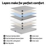 Artiss King Bed Frame and Giselle Bedding King Memory Foam Mattress Set, Electric Bed Base with Zero Gravity & 7 Zone Cooling Comfort for Back Pain Relief, Black & Grey, 15cm Thickness