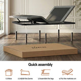 Artiss Double size bed frame with Giselle Bedding Double Mattress, adjustable bed Base Combo for Snoring Relief, Independent Head Foot Incline, Wireless Remote, Black,18cm Thickness