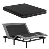 Artiss King size bed frame with Giselle Bedding King Mattress, adjustable bed Base Combo for Snoring Relief, Independent Head Foot Incline, Wireless Remote, Black,18cm Thickness