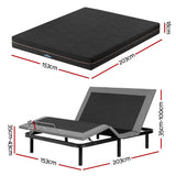 Artiss Queen size bed frame with Giselle Bedding Queen Mattress, adjustable bed Base Combo for Snoring Relief, Independent Head Foot Incline, Wireless Remote, Black,18cm Thickness
