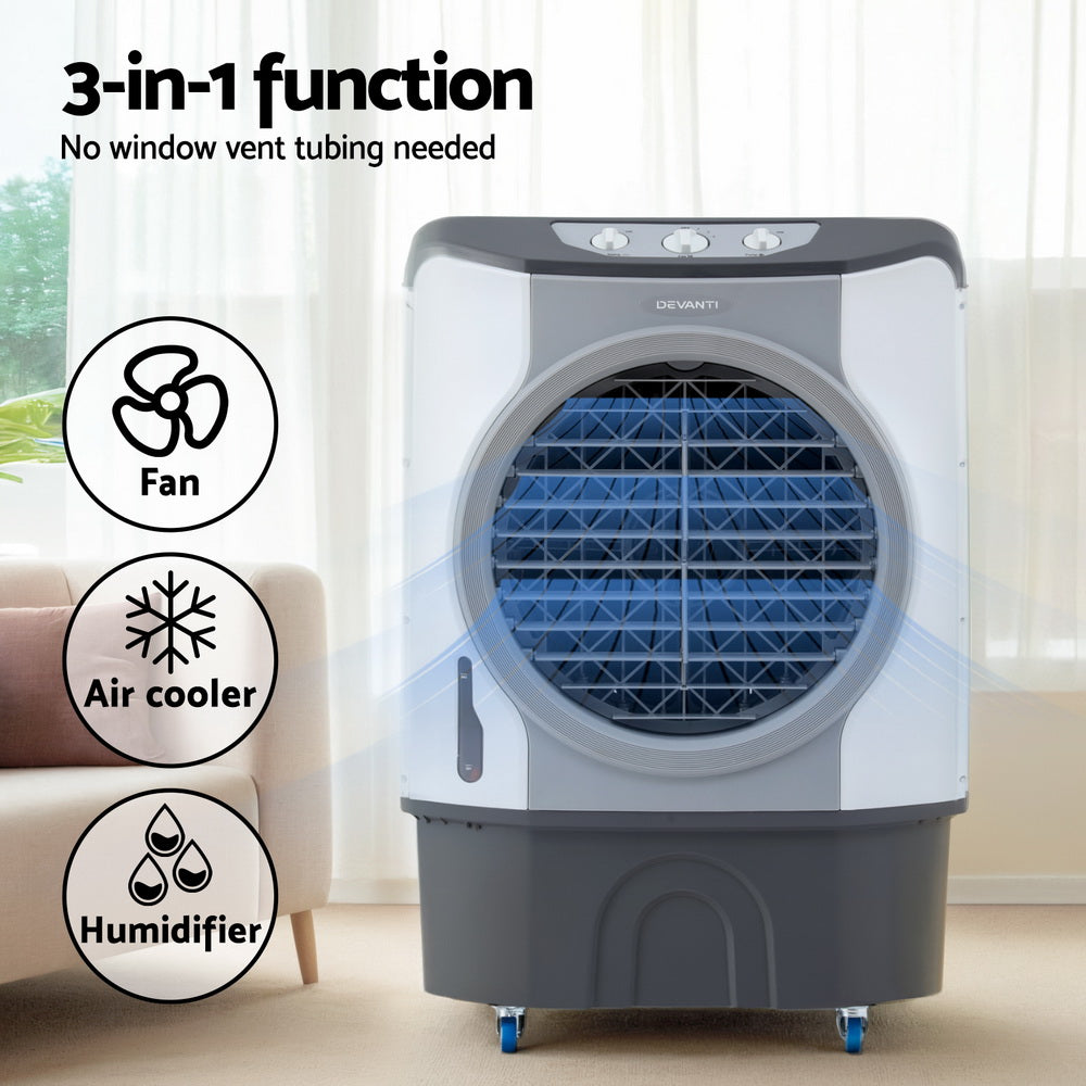 Evaporative Coolers: Devanti Evaporative Air Cooler Conditioner Commercial 45L