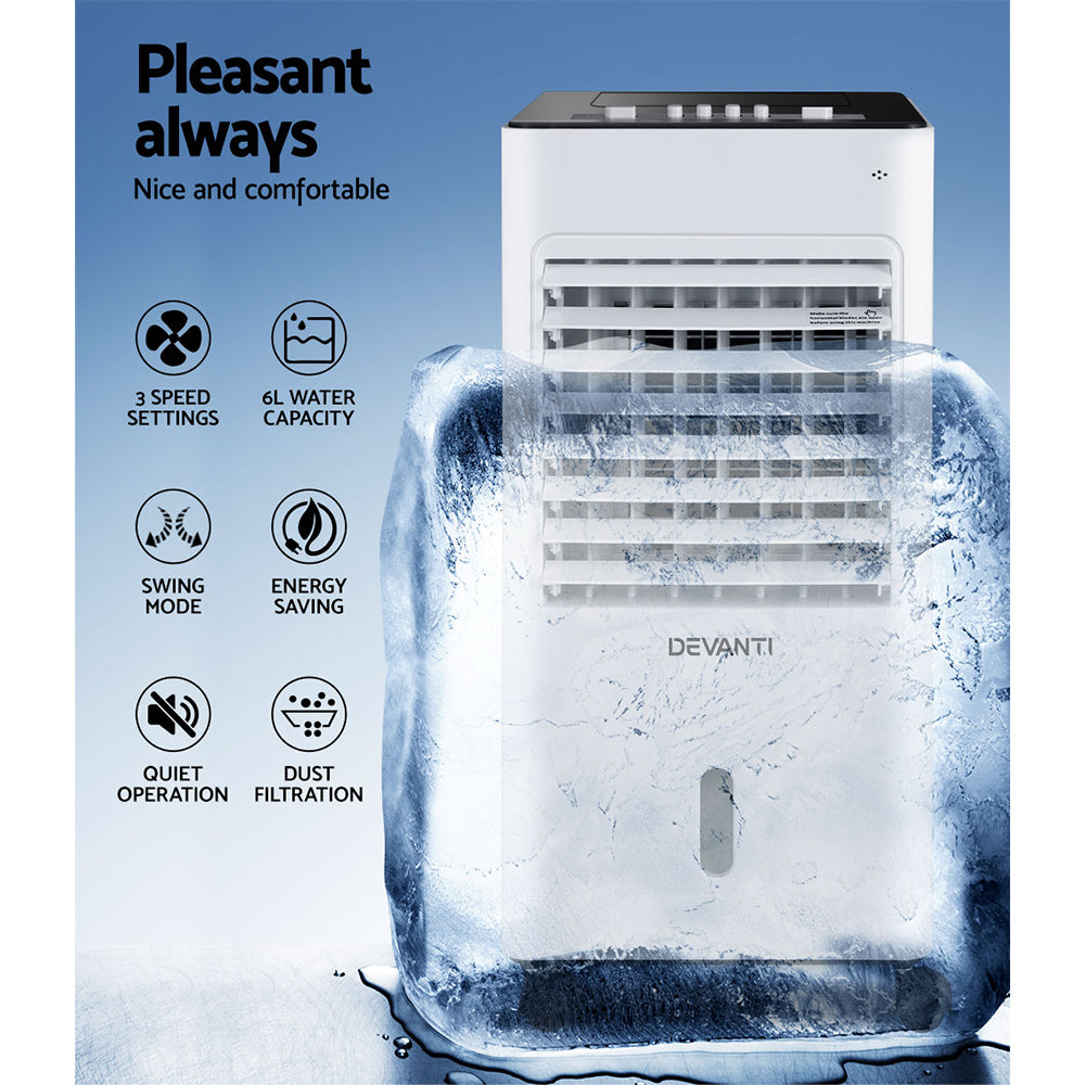 Evaporative Coolers: Devanti Evaporative Air Cooler Conditioner 6L