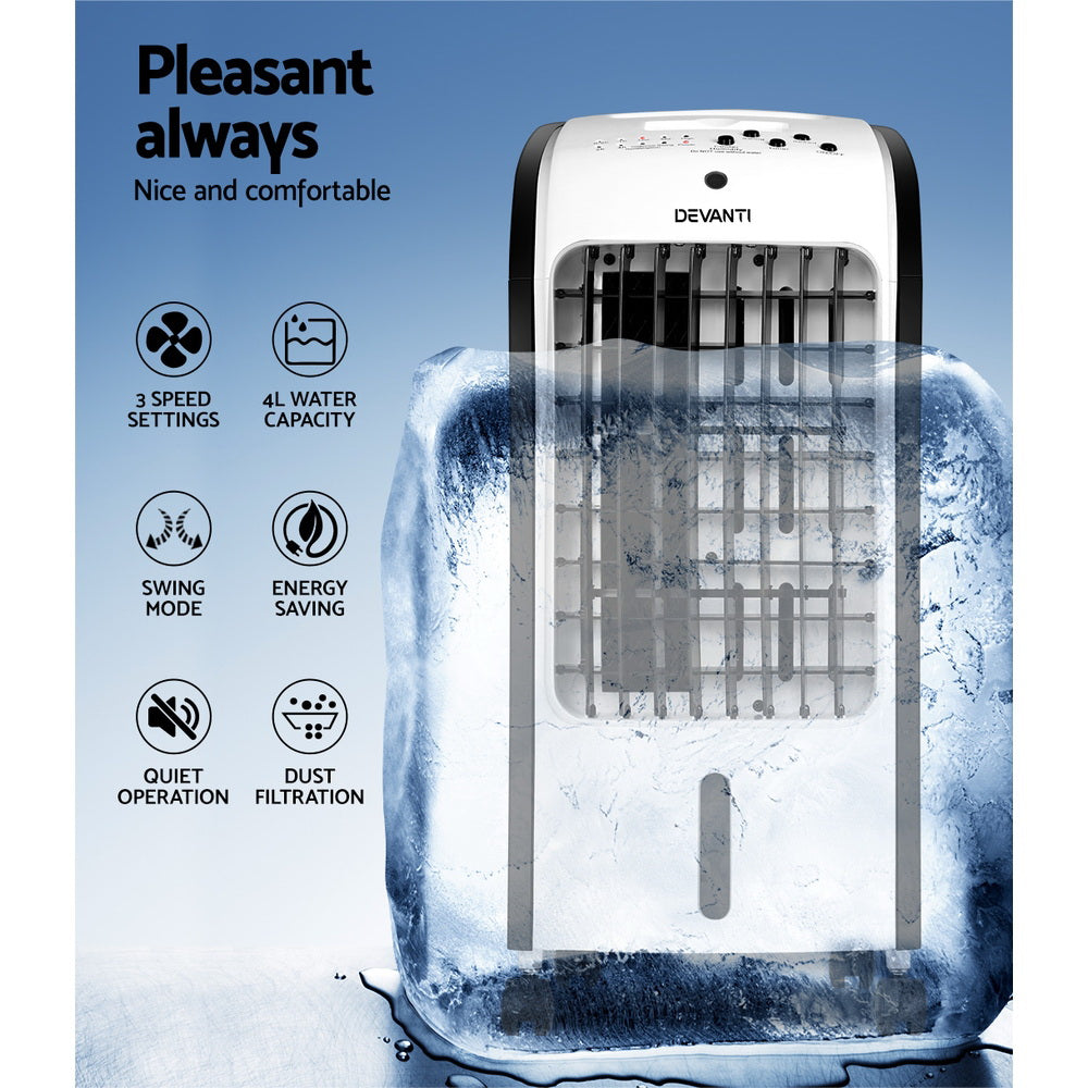 Evaporative Coolers: Devanti Evaporative Air Cooler Conditioner 4L