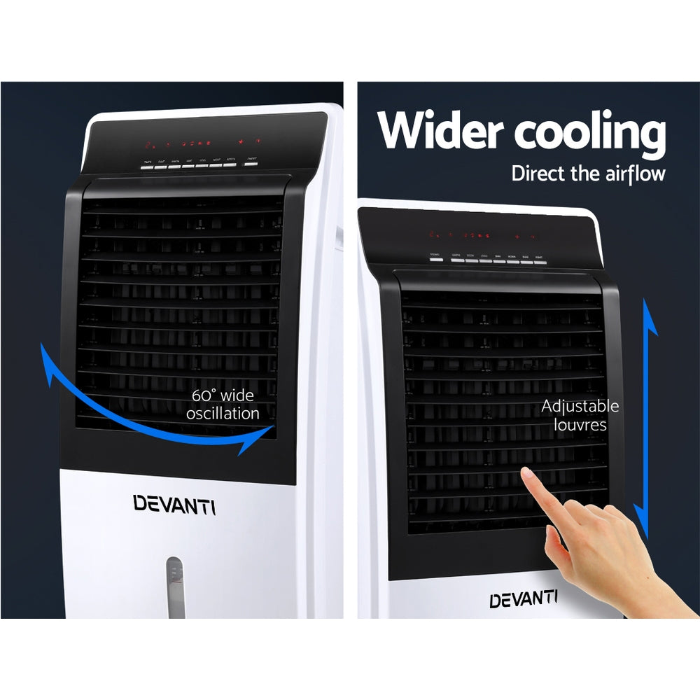 Evaporative Coolers: Devanti Evaporative Air Cooler Fan Conditioner 8L