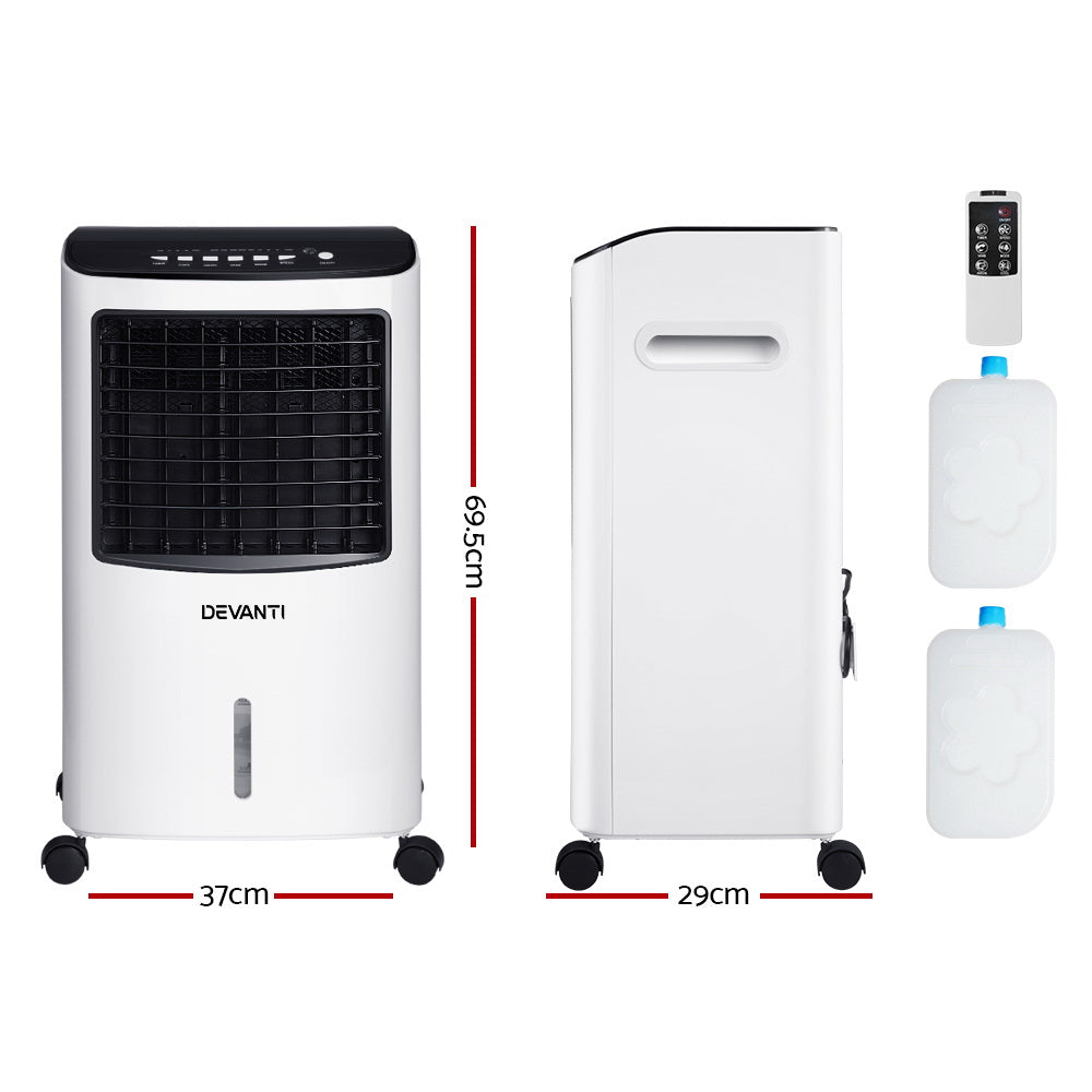 Evaporative Coolers: Devanti Evaporative Air Cooler Conditioner 8L