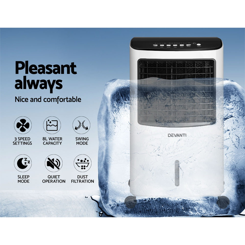 Evaporative Coolers: Devanti Evaporative Air Cooler Conditioner 8L