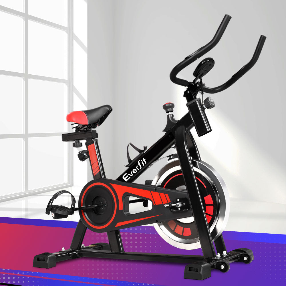 Exercise Bikes: Everfit Spin Bike Exercise Bike Flywheel Cycling Home Gym Fitness 120kg
