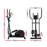 Exercise Bikes: Everfit Exercise Bike Elliptical Cross Trainer Home Gym Fitness Machine LCD