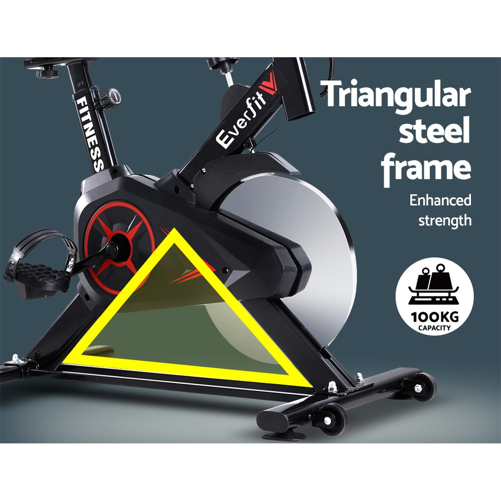 Exercise Bikes: Everfit Spin Bike Exercise Bike Flywheel Cycling Home Gym Fitness Machine