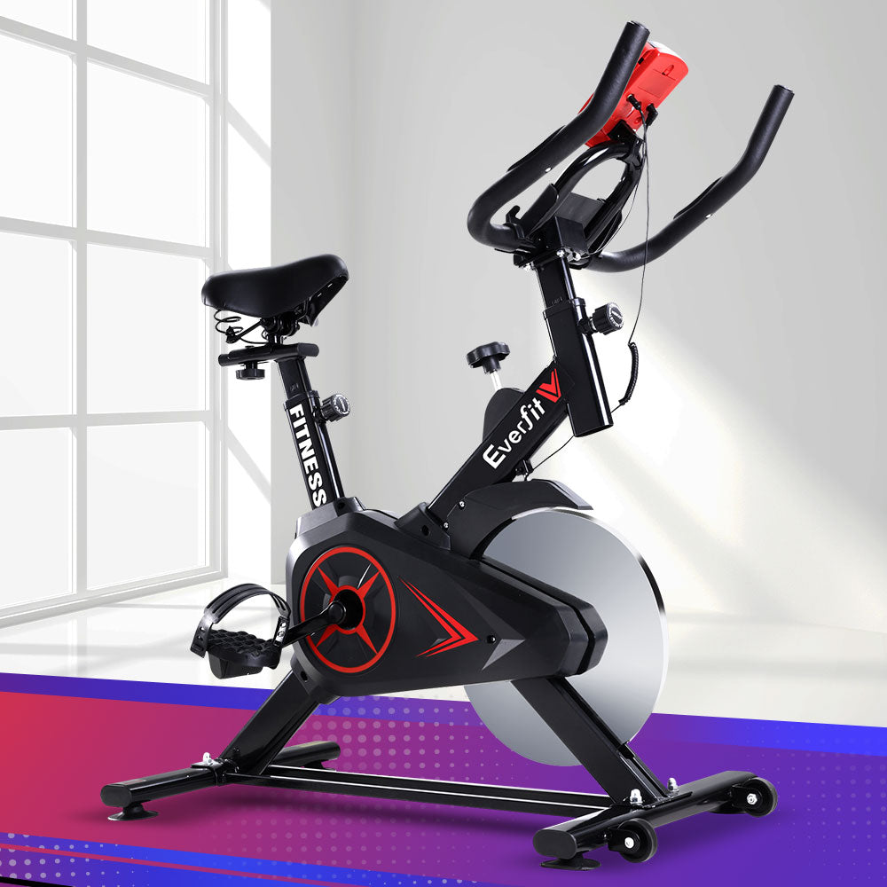 Exercise Bikes: Everfit Spin Bike Exercise Bike Flywheel Cycling Home Gym Fitness Adjustable