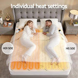 Blankets & Throws: Giselle Electric Blanket Bamboo Fabric Queen Fitted Heated Pad Underlay Washable Winter