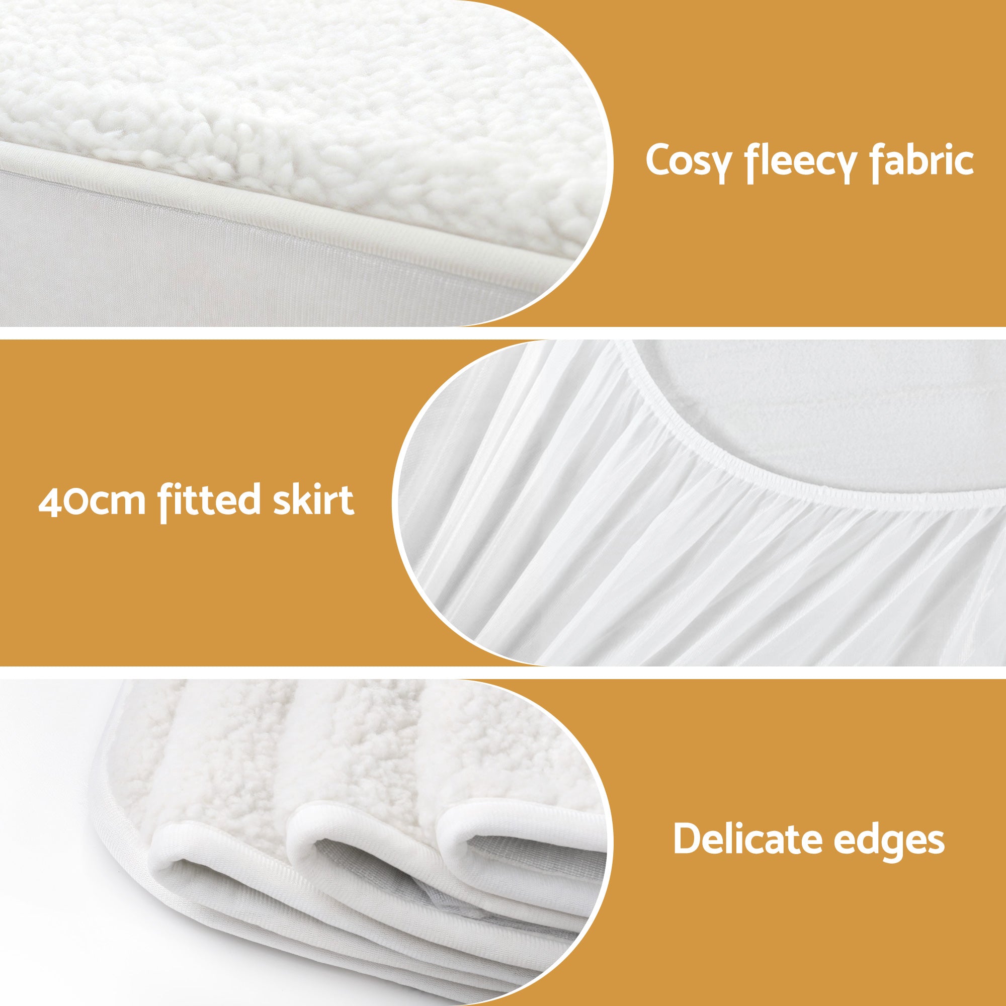 Blankets & Throws: Giselle Electric Blanket LED Remote Sherpa Fleece Underlay Fully Fitted Machine Washable King Single