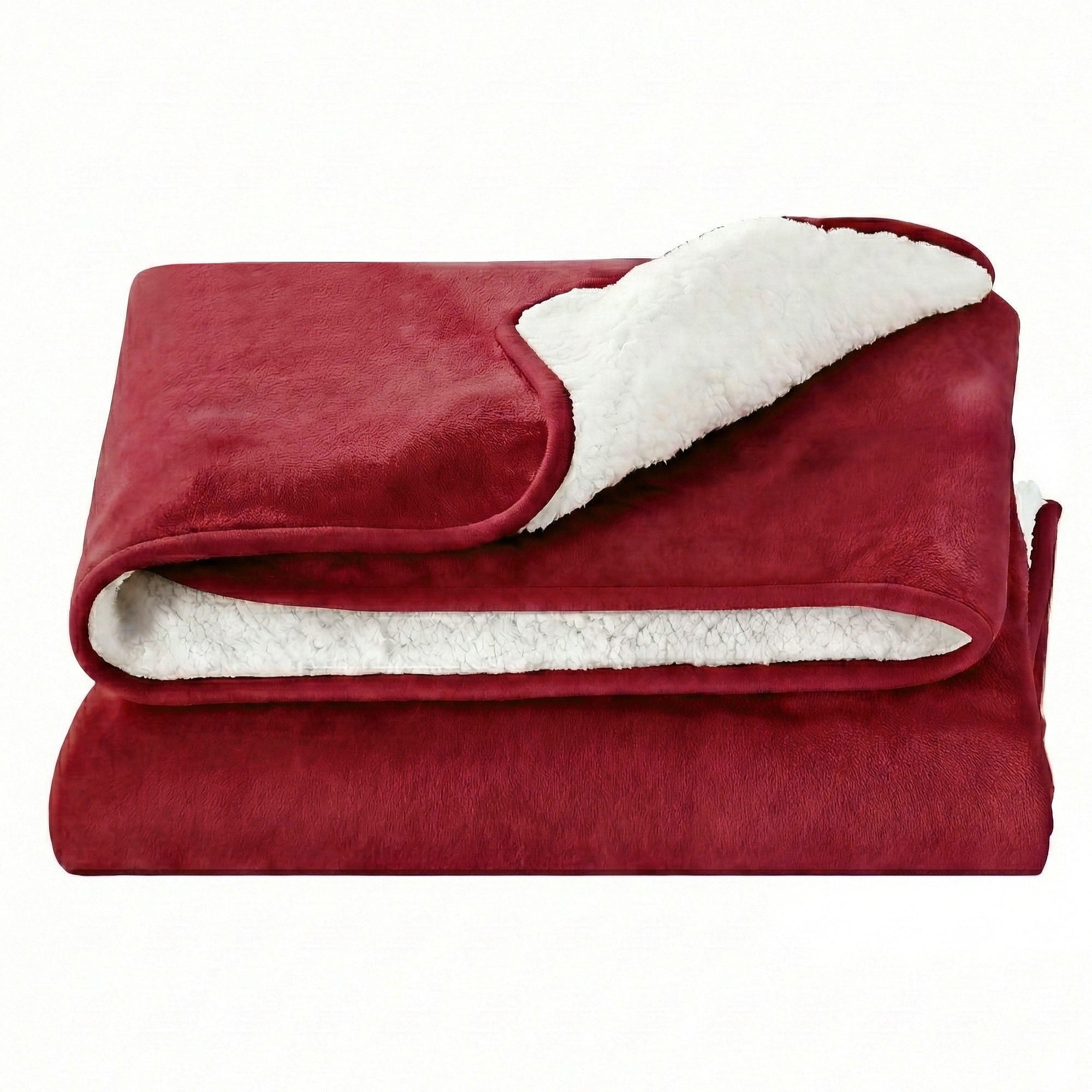 Blankets & Throws: Giselle Electric Throw Rug Double Size 200x180cm Fleece Flannel Heated Blanket Burgundy