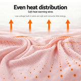 Blankets & Throws: Giselle Electric Throw Rug Double Size 200x180cm Fleece Flannel Heated Blanket Pink
