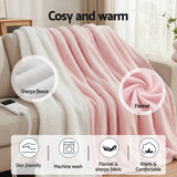 Blankets & Throws: Giselle Electric Throw Rug Double Size 200x180cm Fleece Flannel Heated Blanket Pink