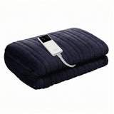 Blankets & Throws: Giselle Electric Throw Rug Double Size 200x180cm Coral Fleece Heated Blanket Charcoal
