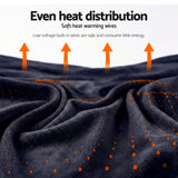 Blankets & Throws: Giselle Electric Throw Rug Double Size 200x180cm Coral Fleece Heated Blanket Charcoal
