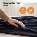 Blankets & Throws: Giselle Electric Throw Rug Double Size 200x180cm Coral Fleece Heated Blanket Charcoal