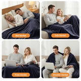 Blankets & Throws: Giselle Electric Throw Rug Double Size 200x180cm Coral Fleece Heated Blanket Charcoal