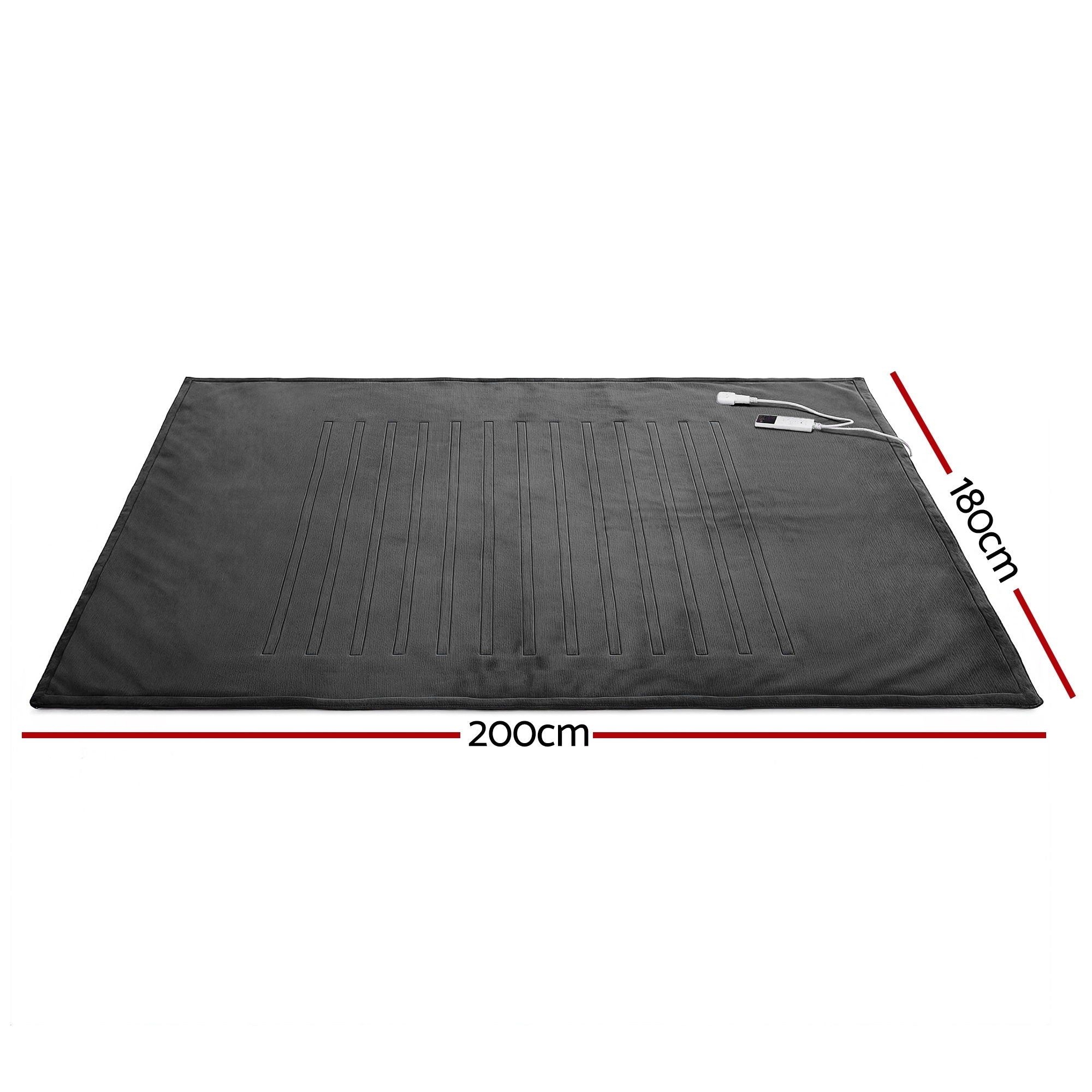 Blankets & Throws: Giselle Electric Throw Rug Double Size 200x180cm Coral Fleece Heated Blanket Grey