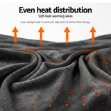 Blankets & Throws: Giselle Electric Throw Rug Double Size 200x180cm Coral Fleece Heated Blanket Grey