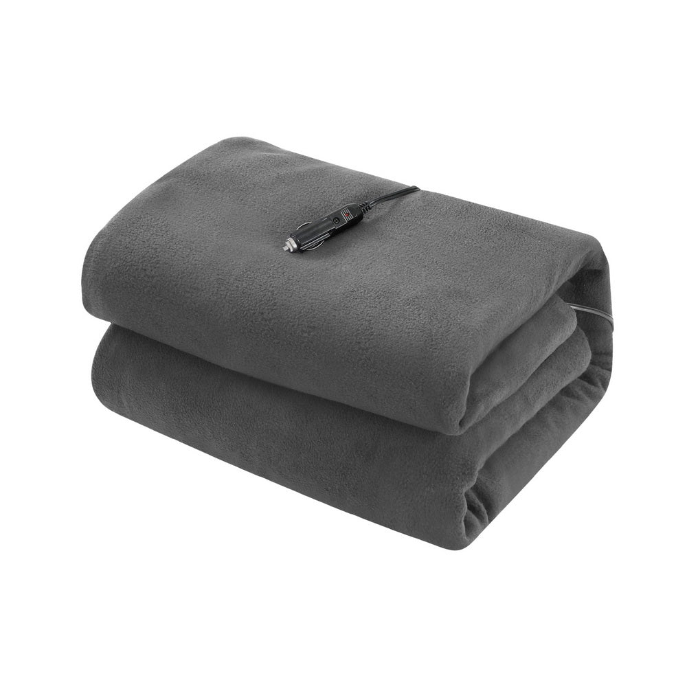 Blankets & Throws: Giselle Electric Heated Blanket Car Throw Rug Grey