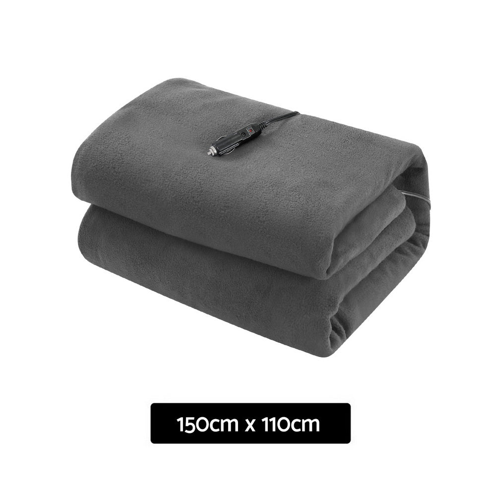 Blankets & Throws: Giselle Electric Heated Blanket Car Throw Rug Grey