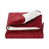 Blankets & Throws: Giselle Electric Throw Rug Dual Side Fleece Flannel Heated Blanket Burgundy