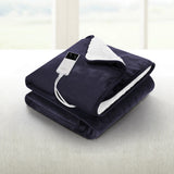 Blankets & Throws: Giselle Electric Throw Rug Heated Blanket Fleece Charcoal