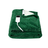 Blankets & Throws: Giselle Electric Throw Rug Heated Blanket Double Sided Green