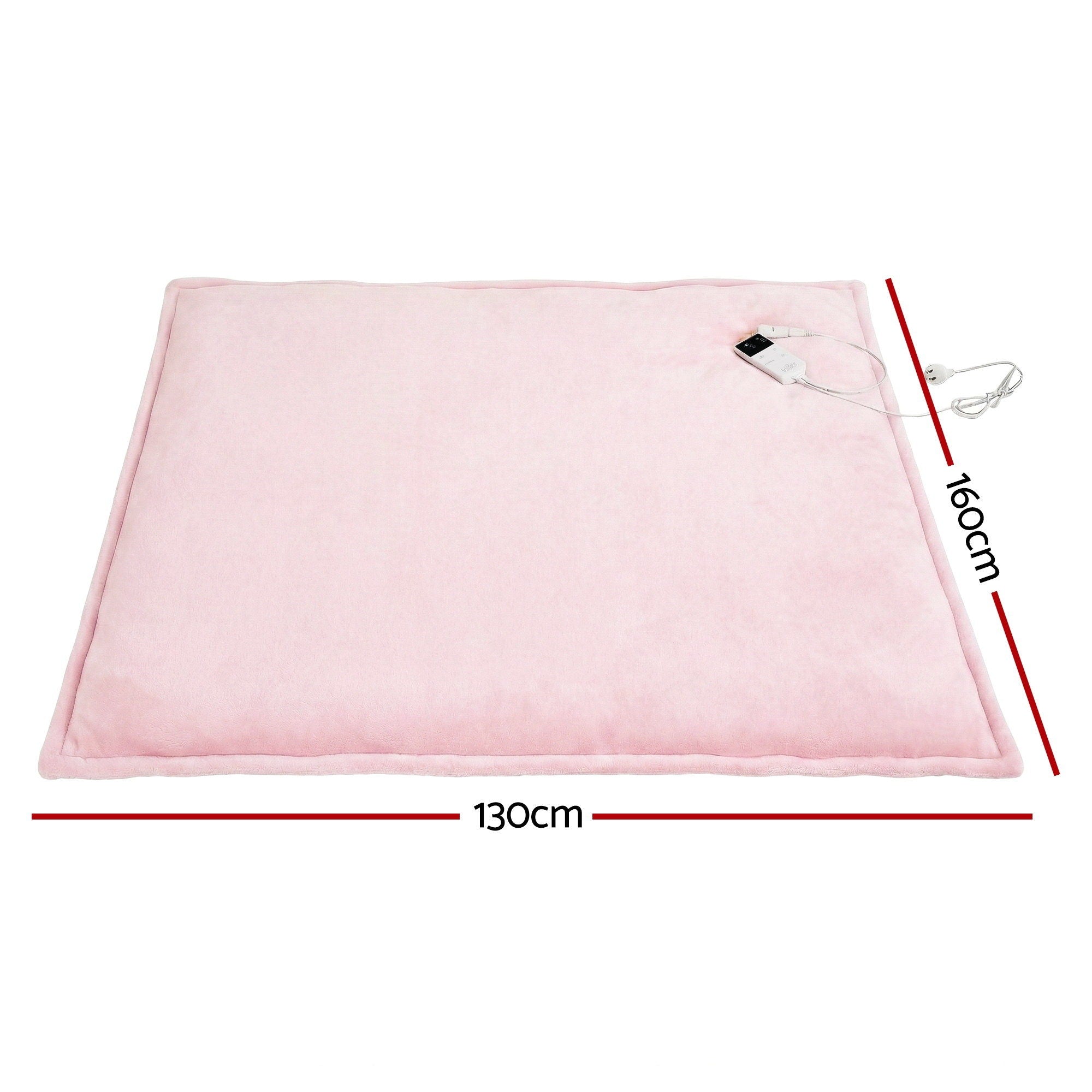 Blankets & Throws: Giselle Electric Throw Rug Dual Side Fleece Flannel Heated Blanket Pink
